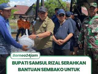 Bupati Samsul Rizal Serahkan Bantuan dan Tinjau Banjir  di Kayu Rabah Kecamatan Pandawan