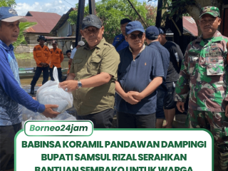 Babinsa Koramil Pandawan Dampingi Bupati HST Tinjau Banjir Berkepanjangan di Desa Kayu Rabah