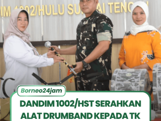 Perhatian Dunia Pendidikan, Dandim 1002/HST Serahkan Alat Drumband