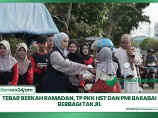 Tebar Berkah Ramadan, TP PKK HST dan PMI Barabai Berbagi Takjil